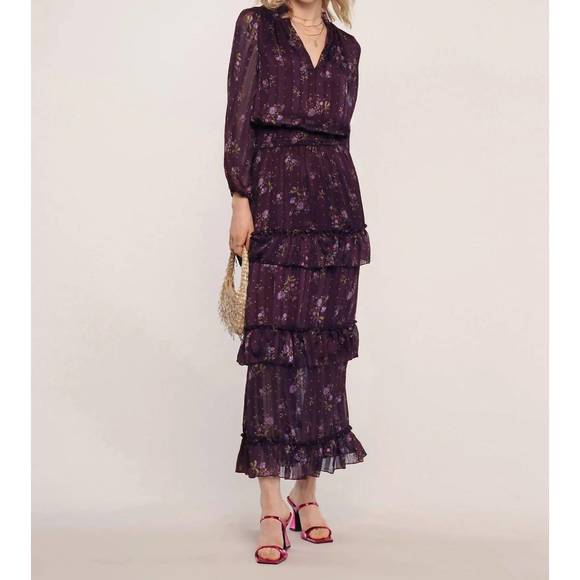 NEW HEARTLOOM leyla dress in aubergine